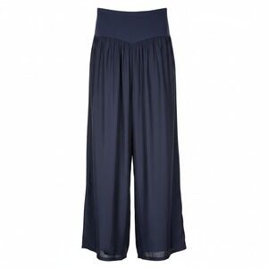 Bella Amore Wide Leg Pants Women S/M Navy Blue Silk Blend Made in Italy NWT